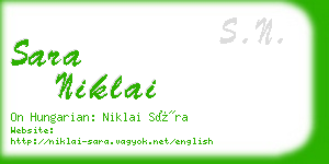 sara niklai business card